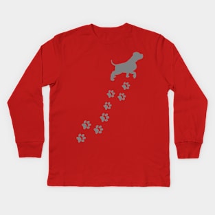 Dog paw prints Kids Long Sleeve T-Shirt